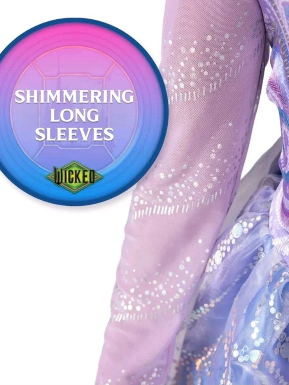 Wicked Deluxe Glinda Costume for Kids Sparkle Dress and Tiara Size 4-6 NWT
